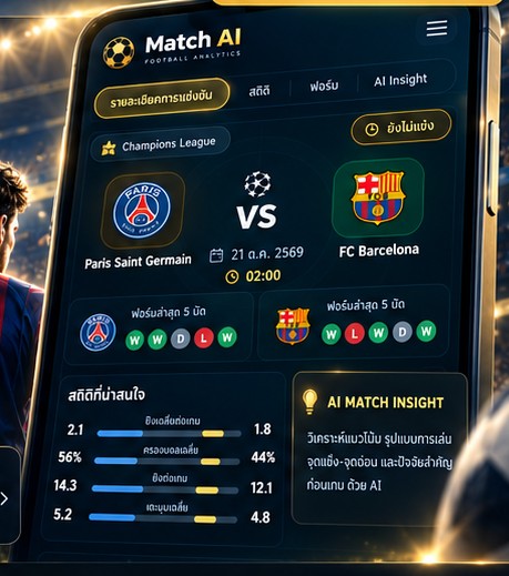 ตัวอย่าง Match AI บนโทรศัพท์